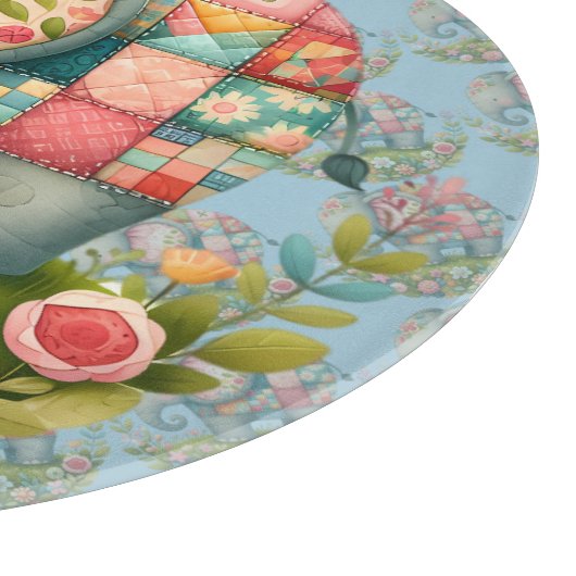 Patchwork Elephant Floral Meadow Charm Snijplank (Hoek)