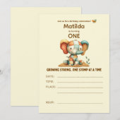 Patchwork Elephant “Growing Strong”   Kaart (Voorkant / Achterkant)