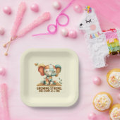 Patchwork Elephant “Growing Strong Papieren Bordje (Feest)