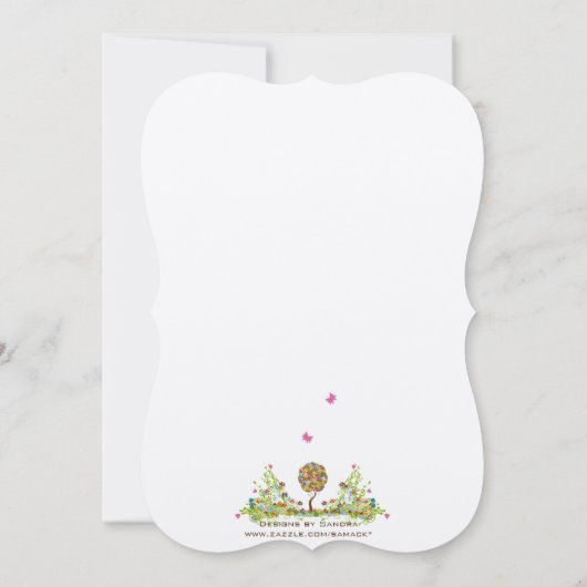 Patchwork Enchanted Forest Tree Wedding Invitation Kaart (Achterkant)