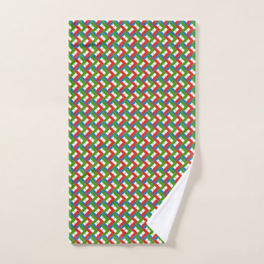 Patchwork Equatoriaal-Guinea Vlag Patroon Bad Handdoek (Handdoek)
