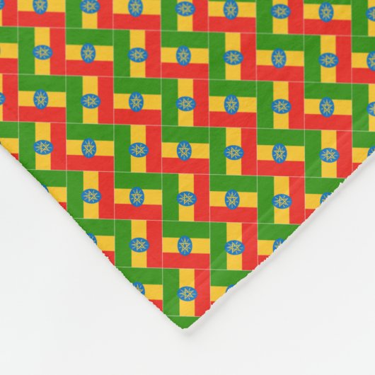 Patchwork Ethiopië Vlag Patroon Fleece Deken (Hoek)
