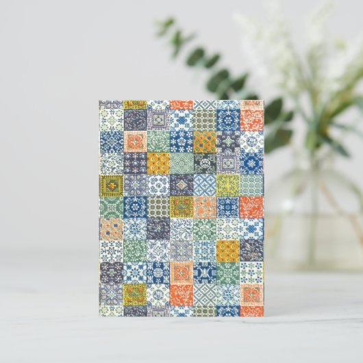Patchwork Fabric Briefkaart (Staand voorkant)