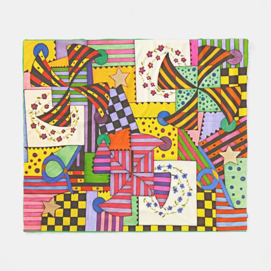 Patchwork Fleece Deken (Voorkant (Horizontaal))