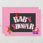 Patchwork Fleur de Lis Crawfish Baby shower Girl Kaart (Voorkant / Achterkant)