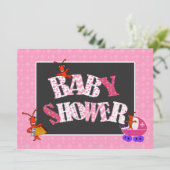 Patchwork Fleur de Lis Crawfish Baby shower Girl Kaart (Staand voorkant)