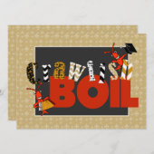 Patchwork Fleur de Lis Crawfish Boil Afstuderen Kaart (Voorkant / Achterkant)