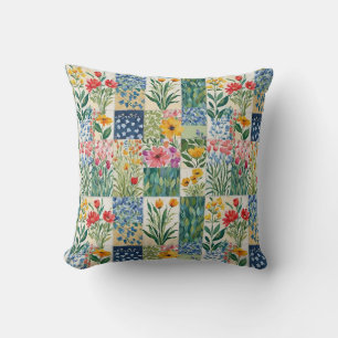Patchwork Floral Botanische Tuin Bloemen Kussen