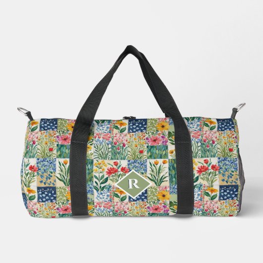 Patchwork Floral Botanische Tuin  Kleurrijk Plunjezak (Voorkant)