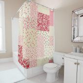 Patchwork Floral: Hand getrokken Ornamenten. Douchegordijn (In situ)