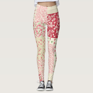 Patchwork Floral: Hand getrokken Ornamenten. Leggings