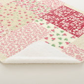 Patchwork Floral: Hand getrokken Ornamenten. Sherpa Deken (3/4)