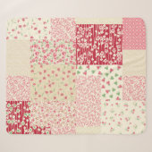 Patchwork Floral: Hand getrokken Ornamenten. Sherpa Deken (Voorkant (horizontaal))