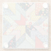 Patchwork Floral: Ornament Glazen Onderzetter (Achterkant)