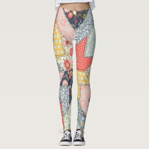 Patchwork Floral: Ornament Leggings