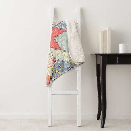 Patchwork Floral:  Ornament Sherpa Deken (In situ)