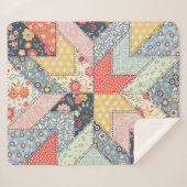Patchwork Floral: Ornament Sherpa Deken (Voorkant (horizontaal))