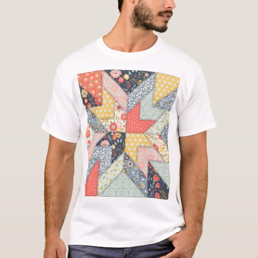 Patchwork Floral: Ornament T-shirt (Voorkant)
