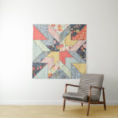 Patchwork Floral: Ornament Wandkleed (In Situ (horizontaal))