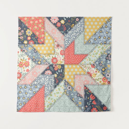 Patchwork Floral: Ornament Wandkleed (Voorkant)