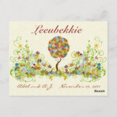 Patchwork Flower Love Tree Bedankt voor je briefka Briefkaart (Achterkant)