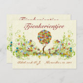 Patchwork Flower Love Tree Bedankt voor je briefka Briefkaart (Voorkant / Achterkant)