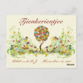 Patchwork Flower Love Tree Bedankt voor je briefka Briefkaart (Achterkant)