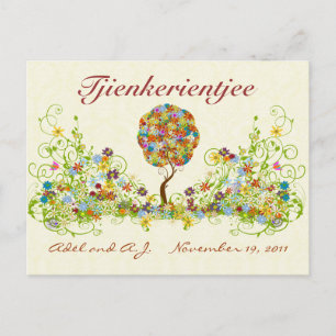 Patchwork Flower Love Tree Bedankt voor je briefka Briefkaart