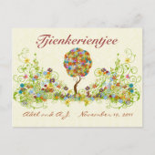 Patchwork Flower Love Tree Bedankt voor je briefka Briefkaart (Voorkant)