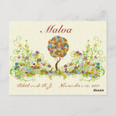 Patchwork Flower Love Tree Bedankt voor je briefka Briefkaart (Achterkant)