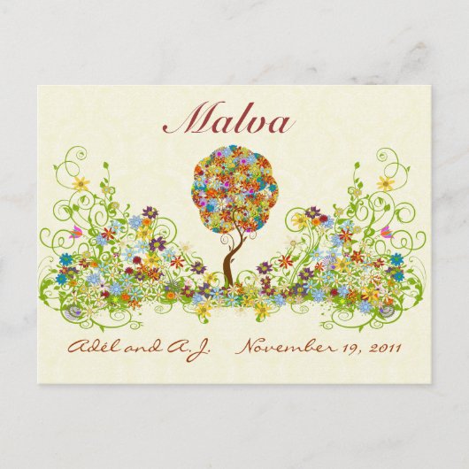 Patchwork Flower Love Tree Bedankt voor je briefka Briefkaart (Voorkant)