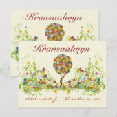 Patchwork Flower Love Tree Bedankt voor je briefka Briefkaart (Voorkant / Achterkant)