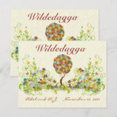 Patchwork Flower Love Tree Bedankt voor je briefka Briefkaart (Voorkant / Achterkant)