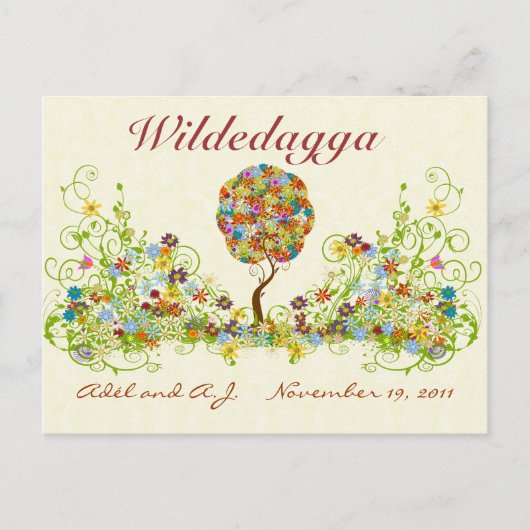 Patchwork Flower Love Tree Bedankt voor je briefka Briefkaart (Voorkant)