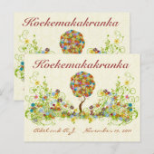 Patchwork Flower Love Tree Bedankt voor je briefka Briefkaart (Voorkant / Achterkant)
