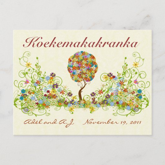 Patchwork Flower Love Tree Bedankt voor je briefka Briefkaart (Voorkant)