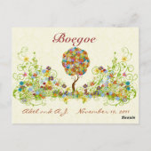 Patchwork Flower Love Tree Bedankt voor je briefka Briefkaart (Achterkant)