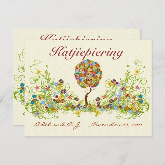 Patchwork Flower Love Tree Bedankt voor je briefka Briefkaart (Voorkant / Achterkant)