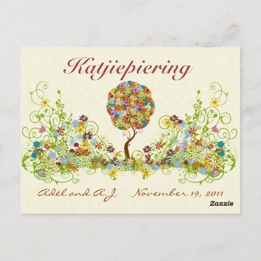 Patchwork Flower Love Tree Bedankt voor je briefka Briefkaart (Achterkant)