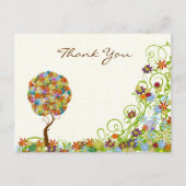 Patchwork Flower Love Tree Dank u Briefkaart (Voorkant)