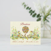 Patchwork Flower Love Tree Table Number/Names Briefkaart (Staand voorkant)