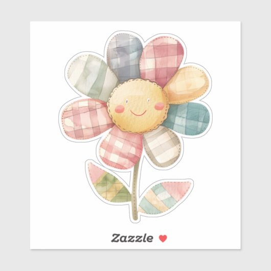 Patchwork Flower Sticker (Vel)
