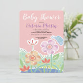 Patchwork Flowers Baby Shower-uitnodigingen Kaart (Staand voorkant)