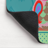 Patchwork Folk Art Owl en Stippen Muismat (Hoek)