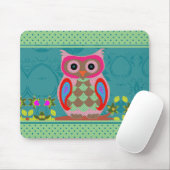 Patchwork Folk Art Owl en Stippen Muismat (Met muis)