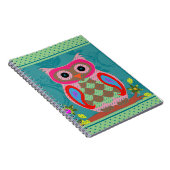 Patchwork Folk Art Owl en Stippen Notitieboek (Rechterzijde)