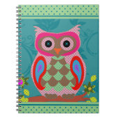 Patchwork Folk Art Owl en Stippen Notitieboek (Voorkant)