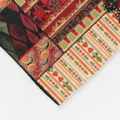 Patchwork folk fleece deken (Hoek)