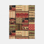Patchwork folk fleece deken (Voorkant)