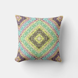 Patchwork folk retro ornamental decor yellow brigh kussen